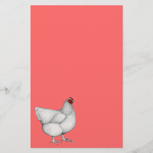 Orpington White Hen Brevpapper (Framsida)