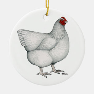 Orpington White Hen Julgransprydnad Keramik