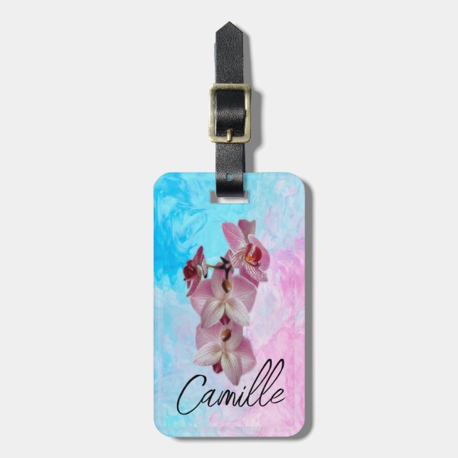 Orquídea, belleza en cada viaje, personalizado bagagebricka (Vertikal Framsida)
