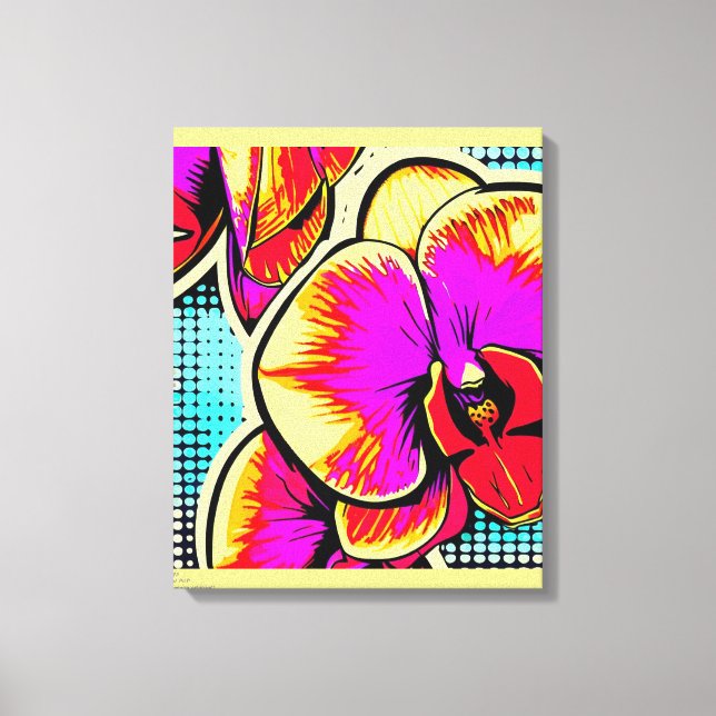 ORQUÍDEAS EM POP-ART - impressão em tela Canvastryck (Framsida)