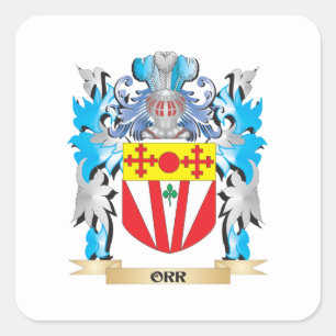 Orr vapensköld - familjvapensköld fyrkantigt klistermärke