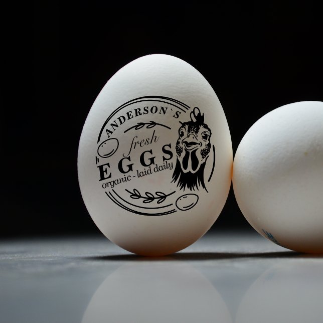 Orsak till Namn-familjens äggodlingsrunda för höns Självfärgande Stämpel (Family Name Chicken Egg Farm Round Decorative Self-inking Stamp)