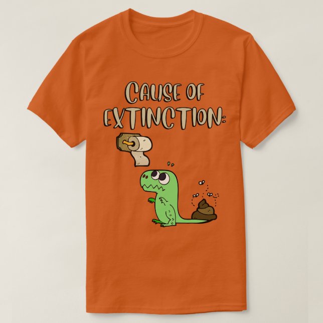 Orsak till utplåning av dinosaurier t shirt (Design framsida)