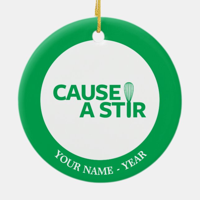 Orsaka en uppståndelse julgransprydnad keramik (Baksidan)