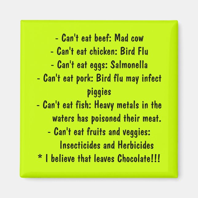 Orsaker - Hälsosam mat Magnet (Framsidan)