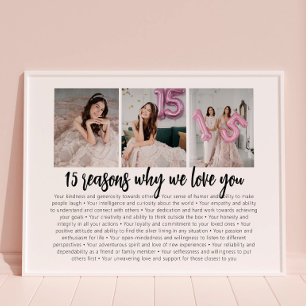 Orsaker till att vi Kärlek er Quinceanera Birthday Poster