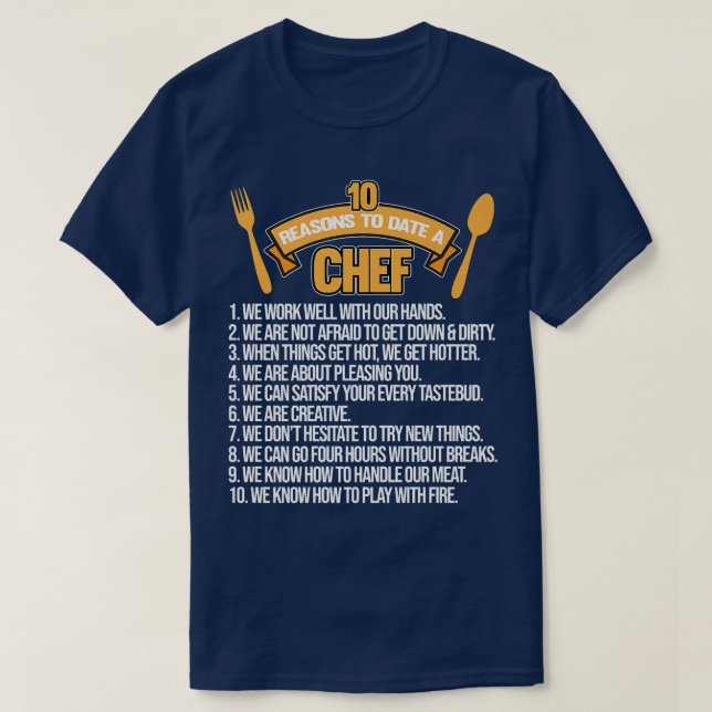 Orsaker till dagens datum: Chef Cook Cooking Kitch T Shirt (Design framsida)