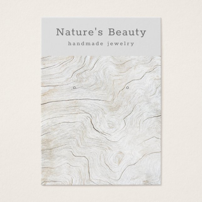 Ört Beach Wood Earring Jewelry Visning Card Visitkort (Framsidan)