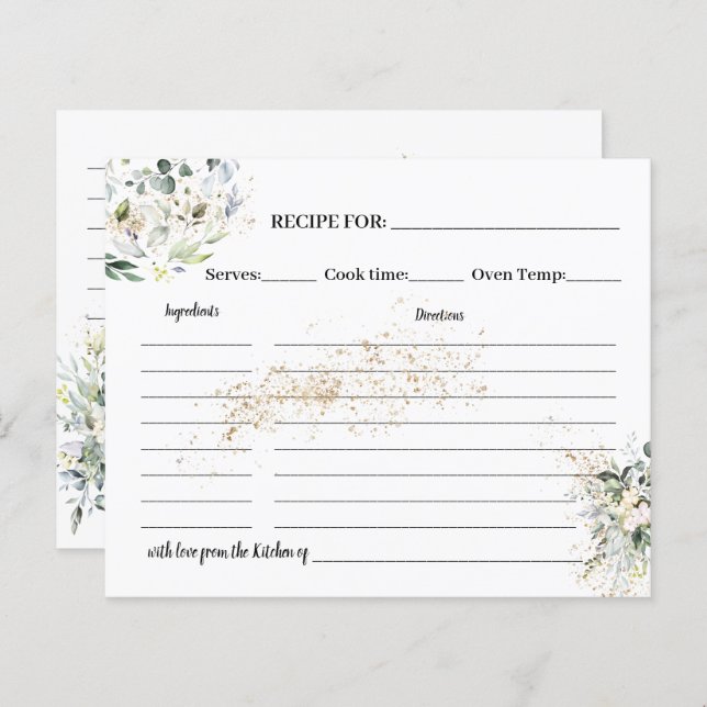 Ört- och grönsakskort för bröllopsfest (Fram/baksida)