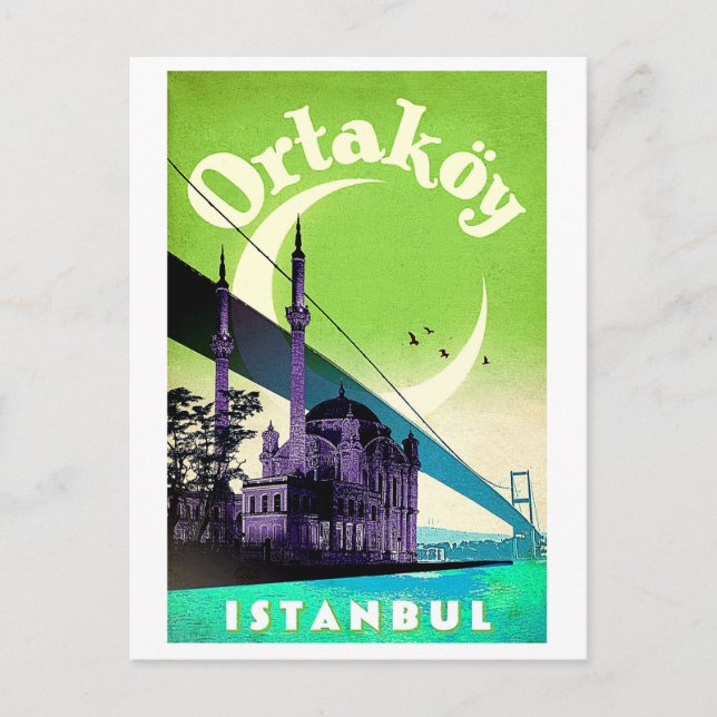 Ortakoy, Bosporen, bridge, Istanbul, Turkiet Vykort (Framsida)