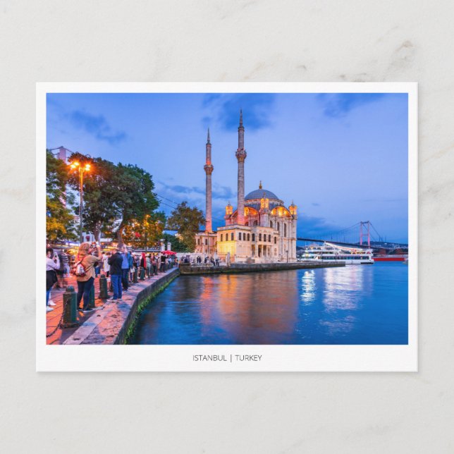 Ortakoy Mosque i Istanbul, Turkiet Helg Vykort (Framsida)