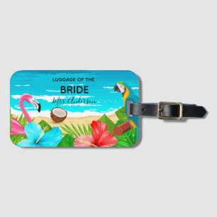 Örtbuk, tropisk honungsmånstrand flamingo sea bagagebricka