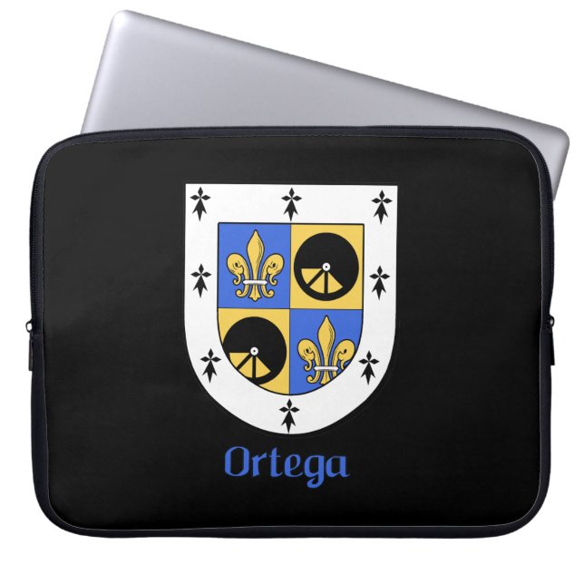Ortega Family Shield Electronics Bag Laptop Sleeve (Framsidan)