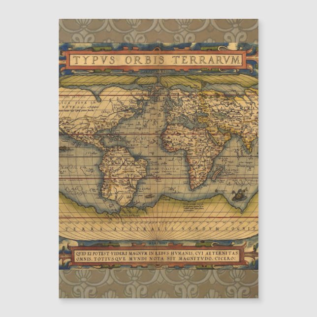 Ortelius 1570 Världskarta: Antik Kartografi (Framsida)