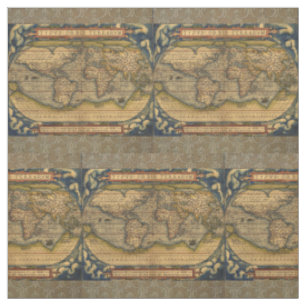 Ortelius 1570 Världskarta: Antik Kartografi Tyg