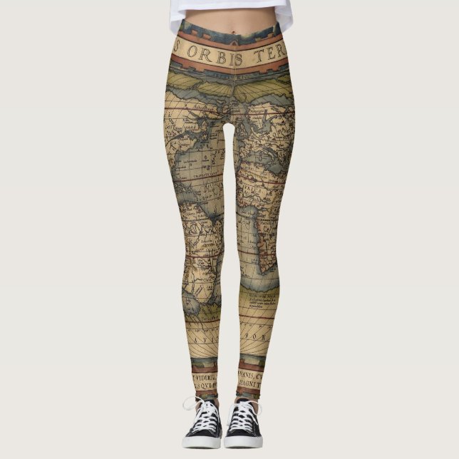Ortelius världskarta 1570 leggings (Framsida)