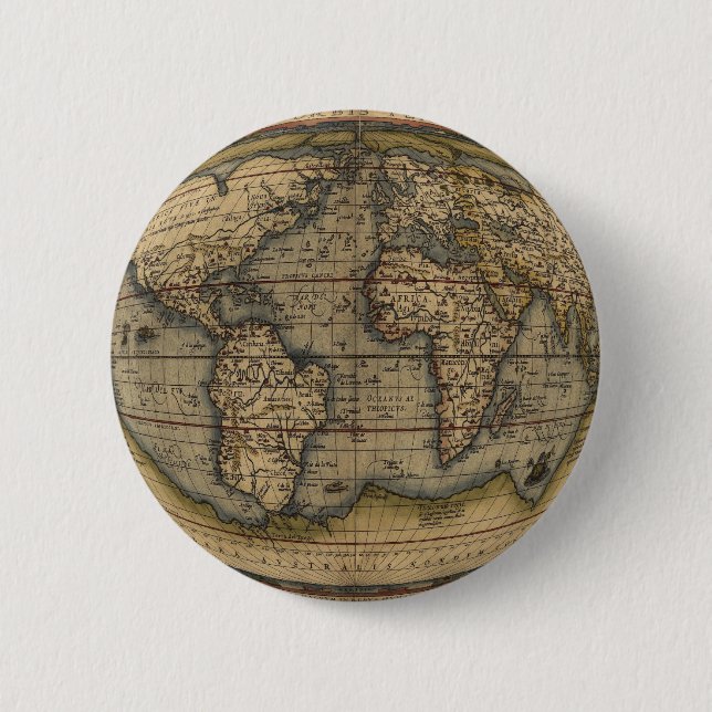 Ortelius världskarta knapp (Framsida)