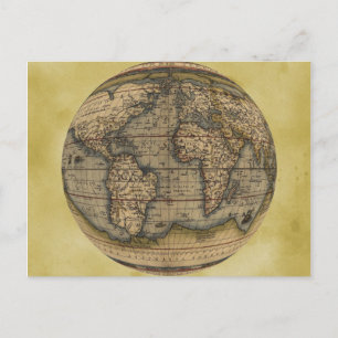 Ortelius World Map Vykort