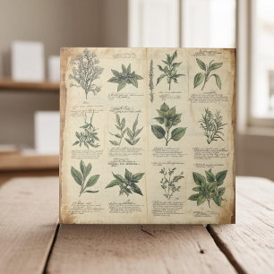 örter för botaniskt vetenskapligt vintage kakelplatta