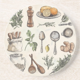 Örter och köksartiklar i Medelhavet Underlägg