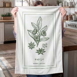 Örter och kryddkraftverk А Grönt Kitchen Towel Kökshandduk