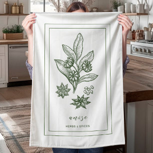 Örter och kryddkraftverk А Grönt Kitchen Towel Kökshandduk