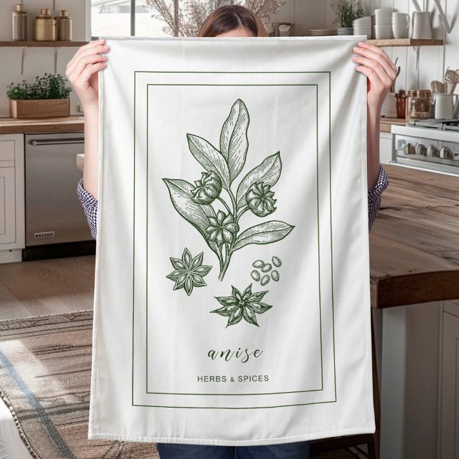 Örter och kryddkraftverk А Grönt Kitchen Towel Kökshandduk (Skapare uppladdad)