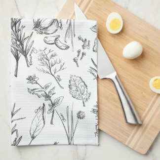 Örter och kryddor kökshandduk