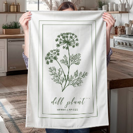 Örter och kryddor Plant Dill Grönt Kitchen Towel Kökshandduk