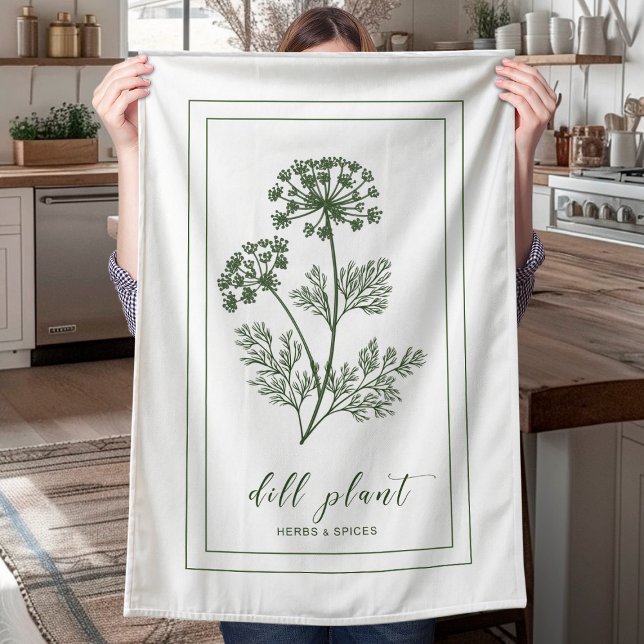 Örter och kryddor Plant Dill Grönt Kitchen Towel Kökshandduk (Skapare uppladdad)