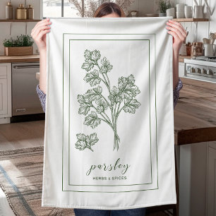 Örter och kryddor Plant Parsley Grönt Kitchen Towe Kökshandduk
