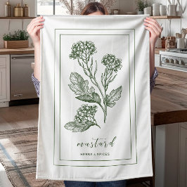 Örter och kryddväxter Mustard Grönt Kitchen Towel Kökshandduk