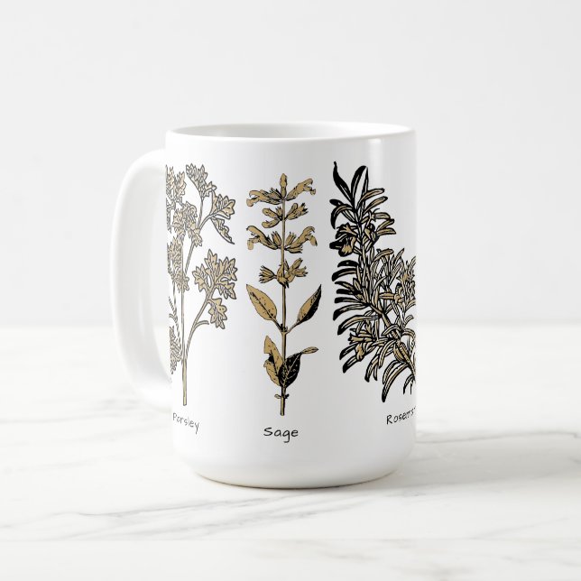 Örter Persilja Salvia Rosmarin & Timjan Kaffemugg (Framsida vänster)