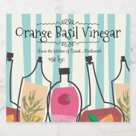 Örter: Smaksatt vinäger med inredningsetikett Spritflaskor Etikett