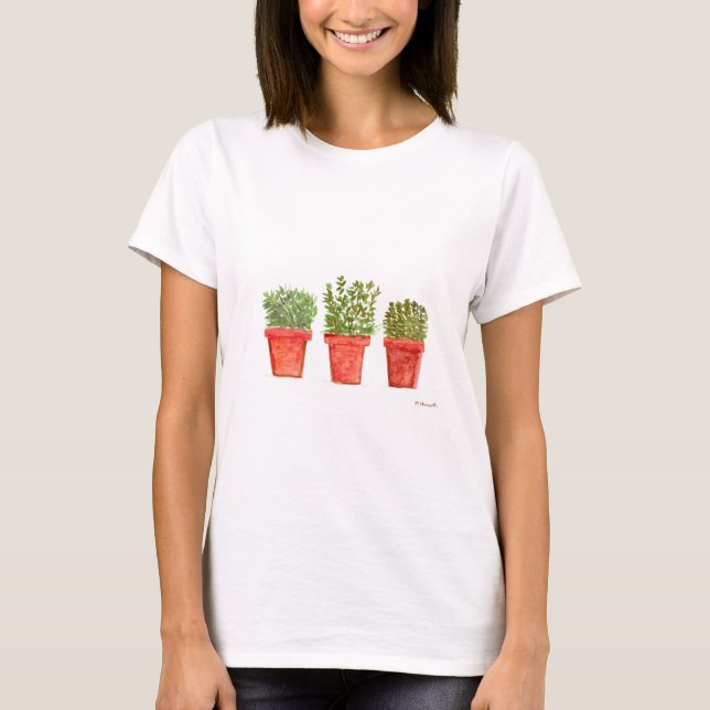 Örter timyme rosemary mynta t-shirt (Framsida)