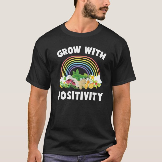 Örter Växer Med Positivitet Växter Trädgård Trädgå T Shirt (Framsida)