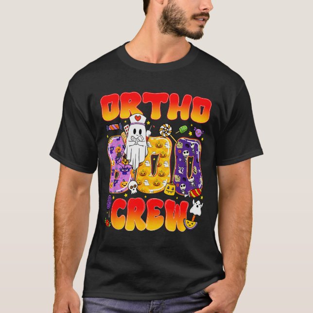 Ortho Boo Crew Ortho Nurse Funny Halloween  T Shirt (Framsida)