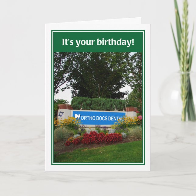 Ortho Docs Dental Funny Jewish Birthday Card Kort (Framsida)