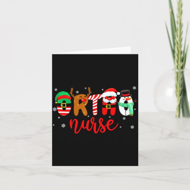 Ortho Nurse Christmas Shirt Nurse Xmas Party Cna N Kort (Framsida)