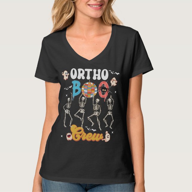 Ortho Orthopedic Halloween Boo Crew Medarbetare T- T Shirt (Framsida)