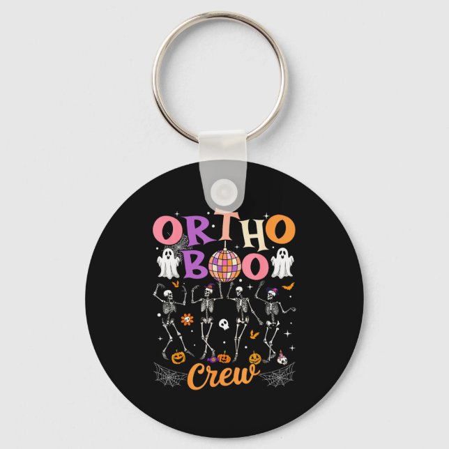 Ortho Orthopedic Halloween Boo Crew Skeleton Danci Nyckelring (Framsida)
