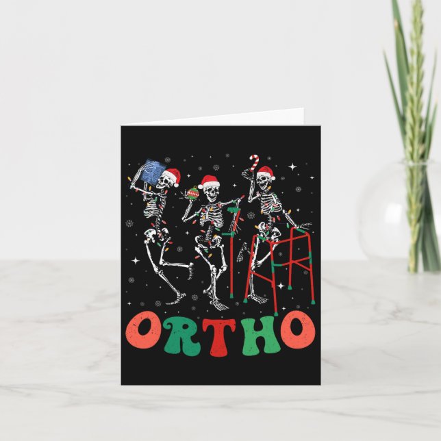 Ortho Squad Dancing Skeletons jul Orthopedic Kort (Framsida)