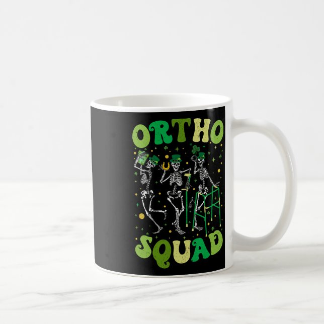 Ortho Squad Dancing Skeletons St Patricks Orthoped Kaffemugg (Höger)