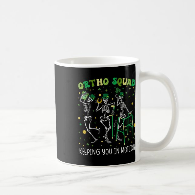 Ortho Squad Dancing Skeletons St Patricks Orthoped Kaffemugg (Höger)