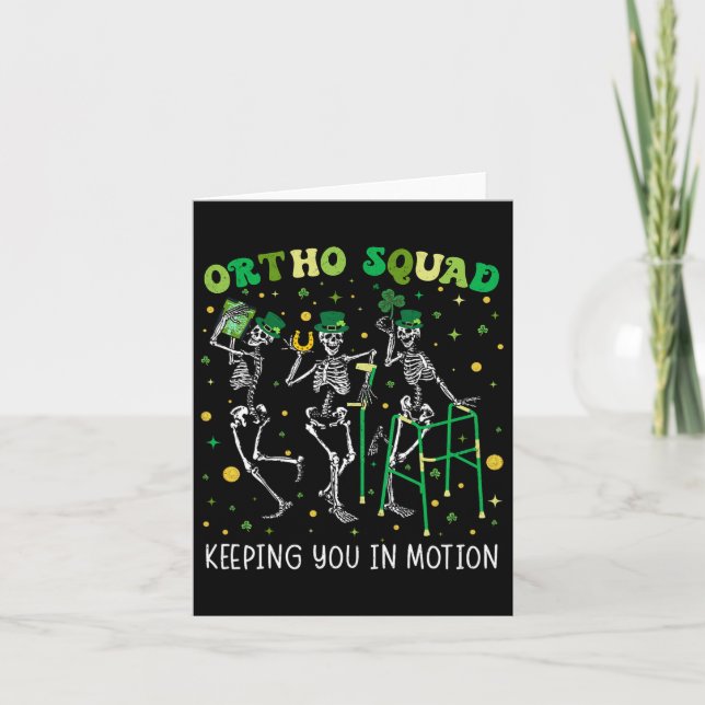 Ortho Squad Dancing Skeletons St Patricks Orthoped Kort (Framsida)
