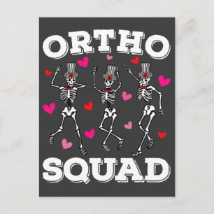 Ortho Squad Dansande Skelett Alla Hjärtans Dag Vykort