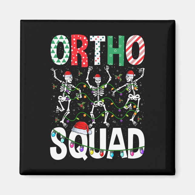Ortho Squad jul Skeleton Orthopedic Nurse Li Magnet (Framsidan)