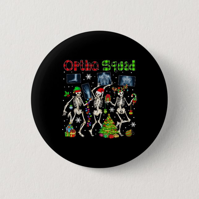Ortho Squad Julafton Three Santa Reindeer Elf X-ra Knapp (Framsida)