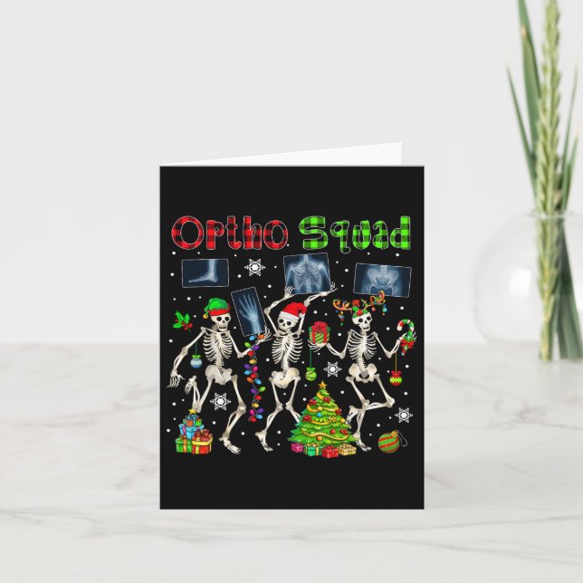 Ortho Squad Julafton Three Santa Reindeer Elf X-ra Kort (Framsida)