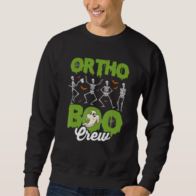 Ortho Squad Spooky Ortho Orthopedic Halloween Boo  Lång Ärmad Tröja (Framsida)